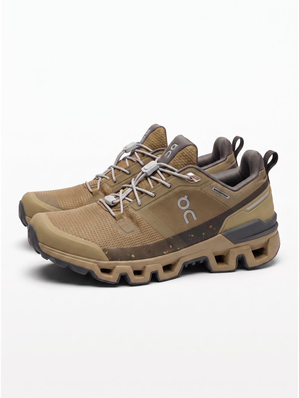 On Cloudwander Waterproof Hiking Trail Shoes Hunter Safari Men US 8